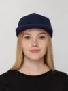 Бейсболка Snapback с прямым козырьком, темно-синяя с логотипом СПб - фото № 4