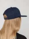 Бейсболка Snapback с прямым козырьком, темно-синяя с логотипом СПб - фото № 6
