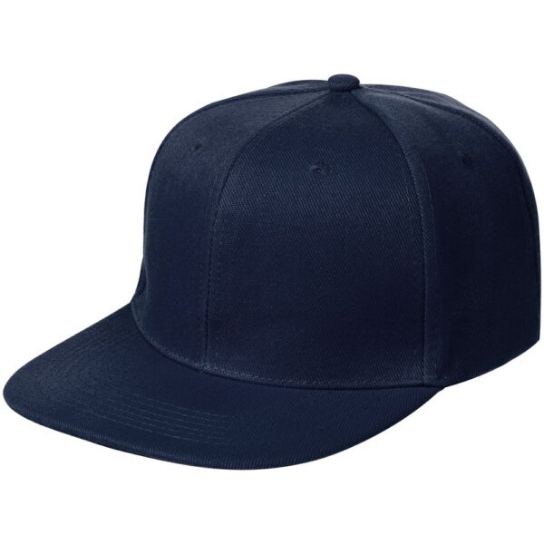 Бейсболка Snapback с прямым козырьком, темно-синяя с логотипом СПб - фото № 1