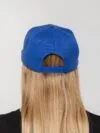Бейсболка Snapback с прямым козырьком, ярко-синяя с логотипом СПб - фото № 6