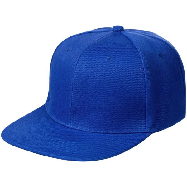 Бейсболка Snapback с прямым козырьком, ярко-синяя с логотипом СПб - фото № 1