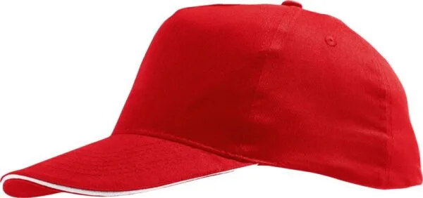 Бейсболка Sunny, красная с белым с логотипом СПб - фото № 1