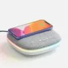 Bluetooth-колонка с беспроводной зарядкой и подсветкой Terrafonic, серая с логотипом СПб - фото № 1