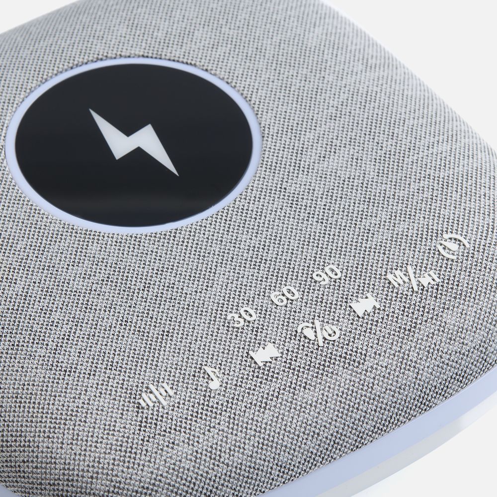 Bluetooth-колонка с беспроводной зарядкой и подсветкой Terrafonic, серая с логотипом СПб - фото № 6