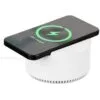 Bluetooth-колонка с беспроводной зарядкой relaxTime, белая с логотипом СПб - фото № 1