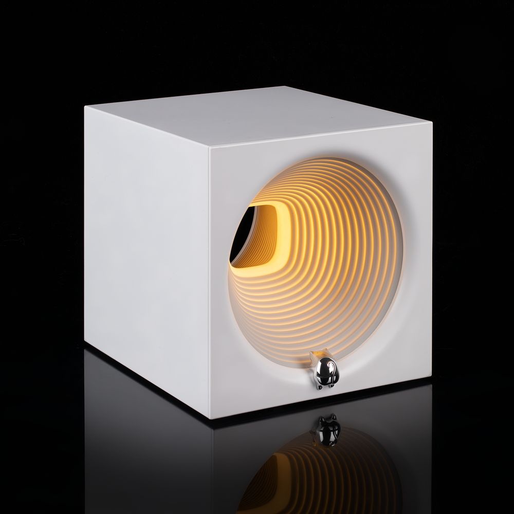 Bluetooth-колонка с подсветкой Volumetric, белая с логотипом СПб - фото № 1