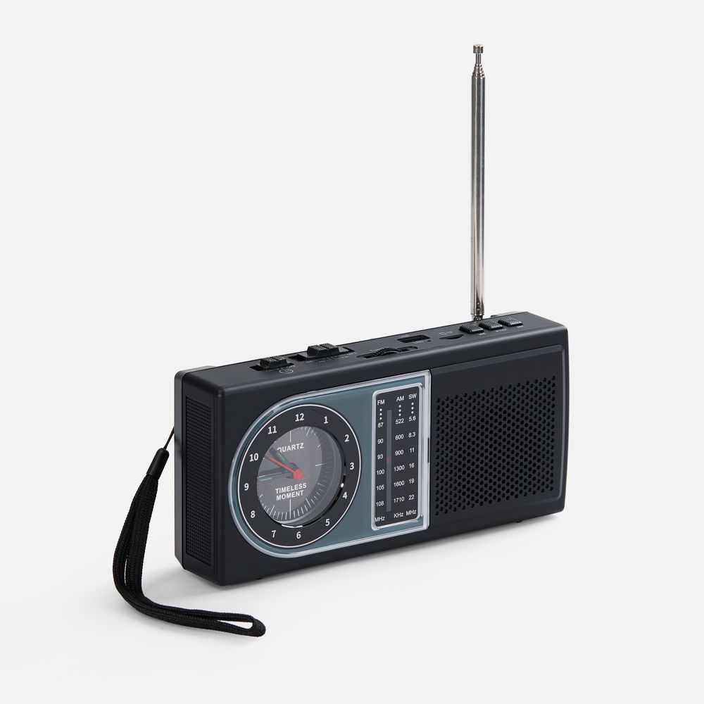 Bluetooth-колонка с радио Comradio, черная с логотипом СПб - фото № 2