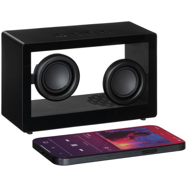Bluetooth-колонка со светомузыкой Sensofonic, черная с логотипом СПб - фото № 1