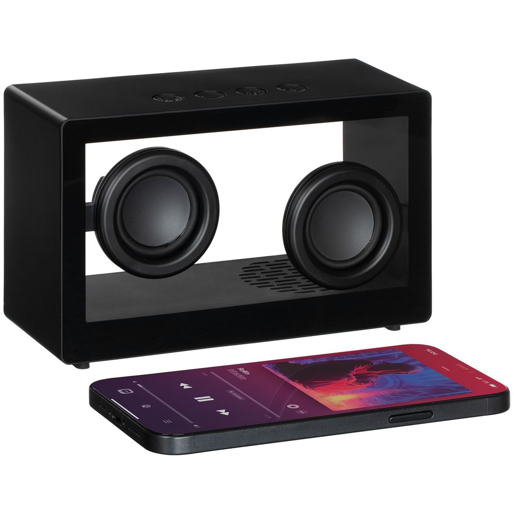 Bluetooth-колонка со светомузыкой Sensofonic, черная с логотипом СПб - фото № 1