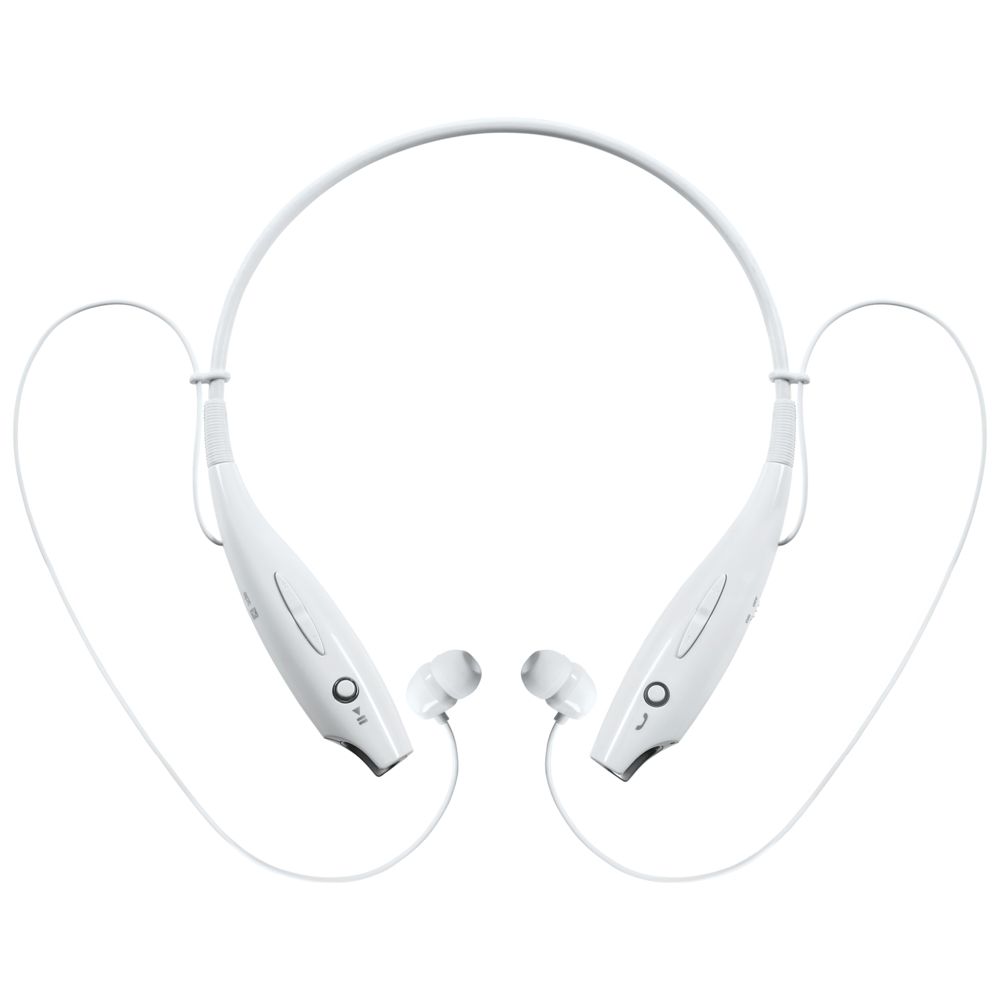 Bluetooth наушники stereoBand, ver.2, белые с логотипом СПб - фото № 1