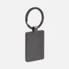 Брелок Gun Metal Leather Rectangle, графитовый с логотипом СПб - фото № 2