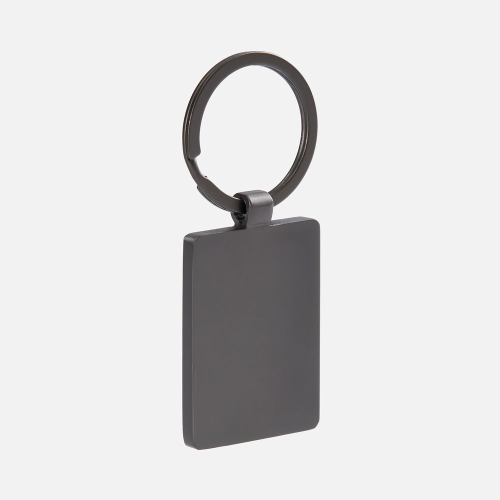 Брелок Gun Metal Leather Rectangle, графитовый с логотипом СПб - фото № 2