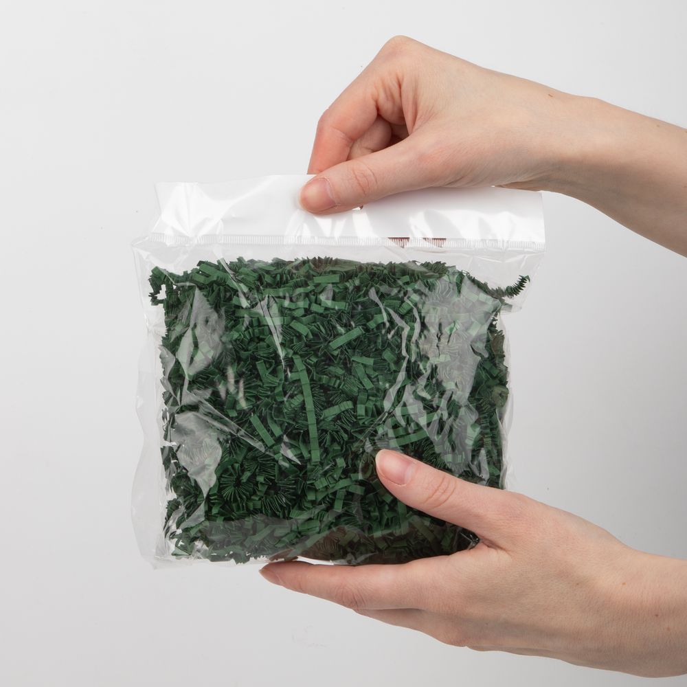 Бумажный наполнитель Chip, темно-зеленый с логотипом СПб - фото № 5