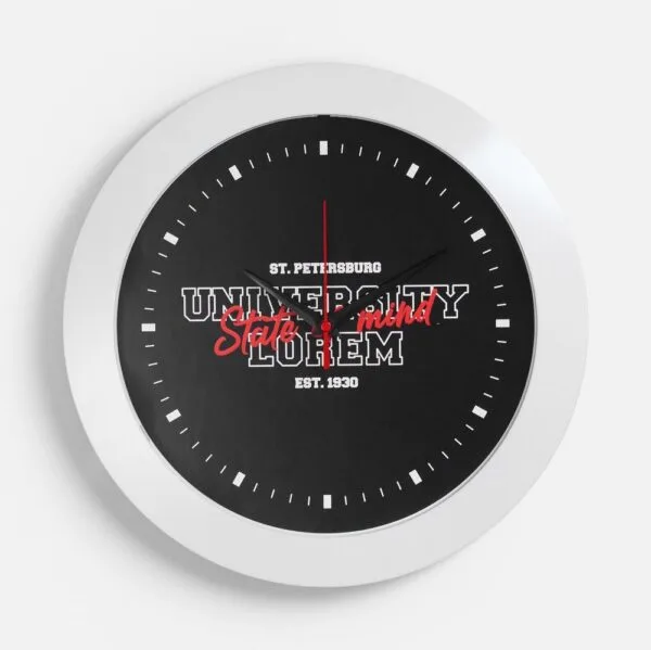 Часы настенные Vivid Large, белые с логотипом СПб - фото № 1