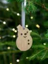 Деревянная подвеска Christmate, снеговик с логотипом СПб - фото № 4