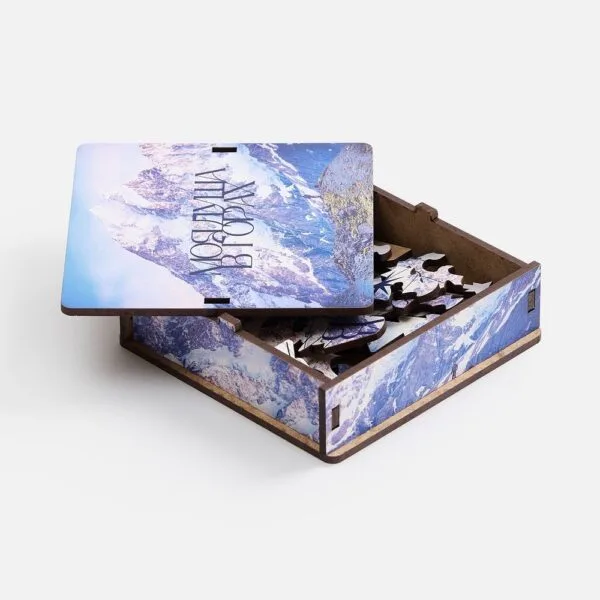 Деревянный пазл в шкатулке PuzzleBox на заказ с логотипом СПб - фото № 1