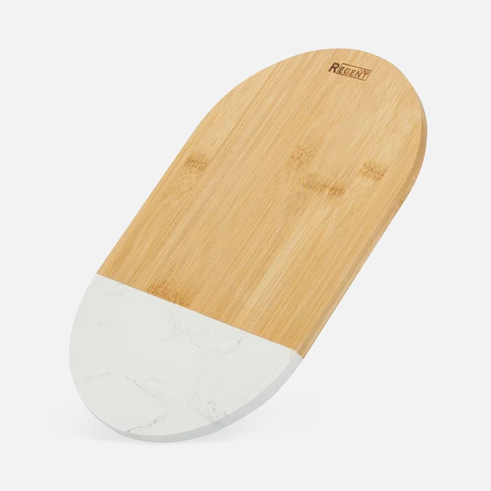 Доска разделочная Linea Bamboo, овальная с логотипом СПб - фото № 1