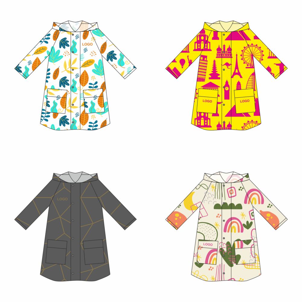 Дождевик классический RainCoat Premium на заказ, разноцветный, M/L с логотипом СПб - фото № 1