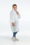 Дождевик-плащ детский BrightWay Kids, белый с логотипом СПб - фото № 6