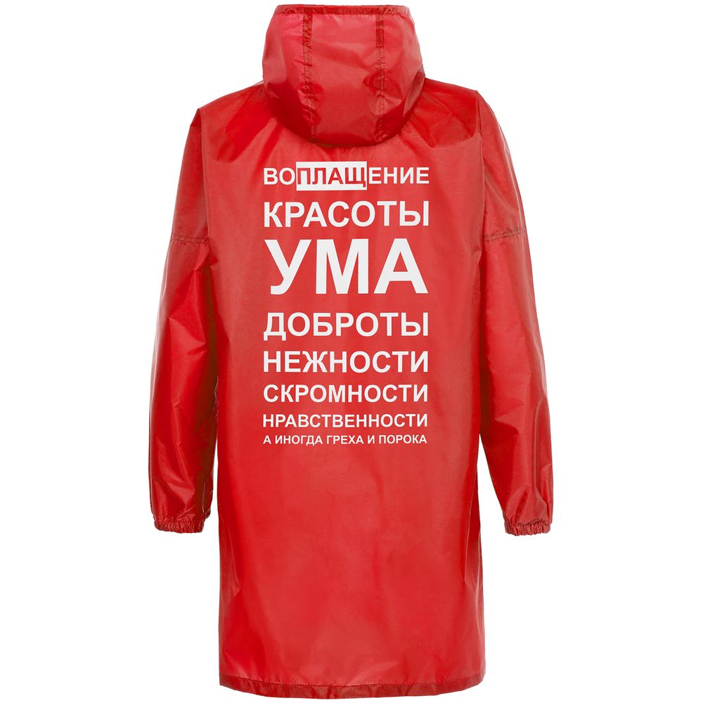 Дождевик «Воплащение всего», красный с логотипом СПб - фото № 6