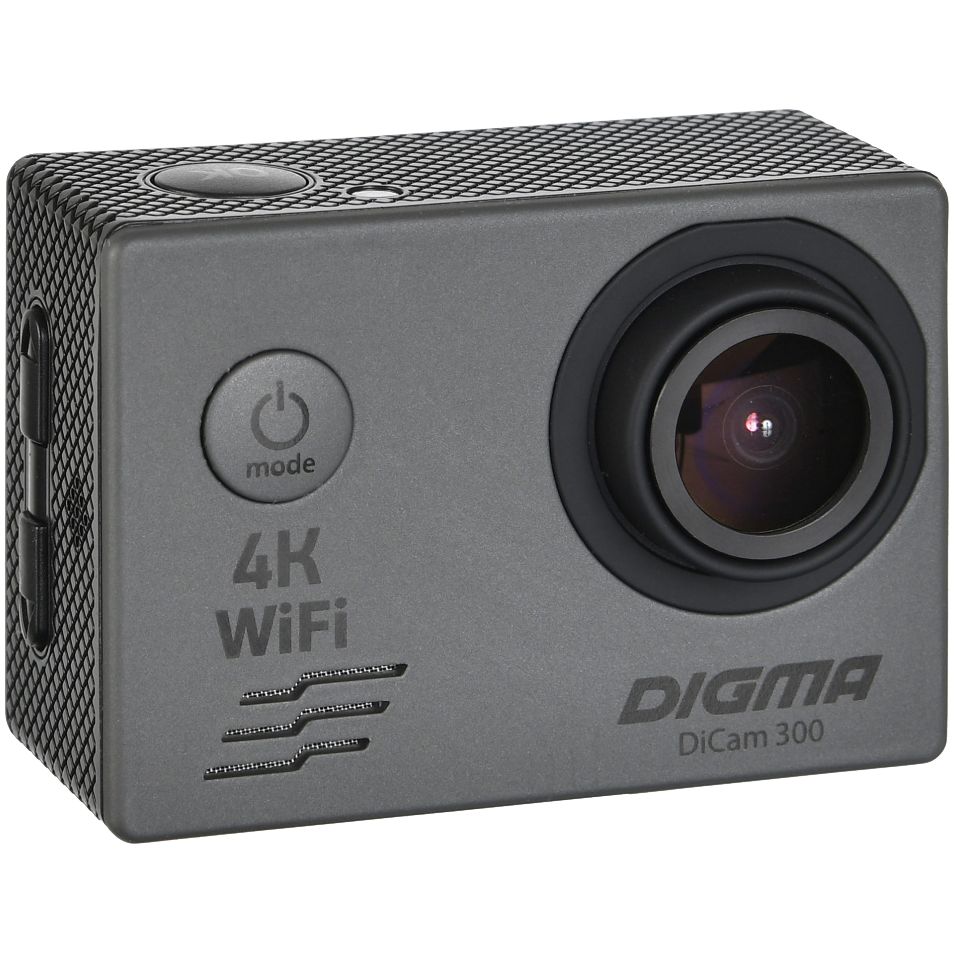 Экшн-камера Digma DiCam 300, серая с логотипом СПб - фото № 1