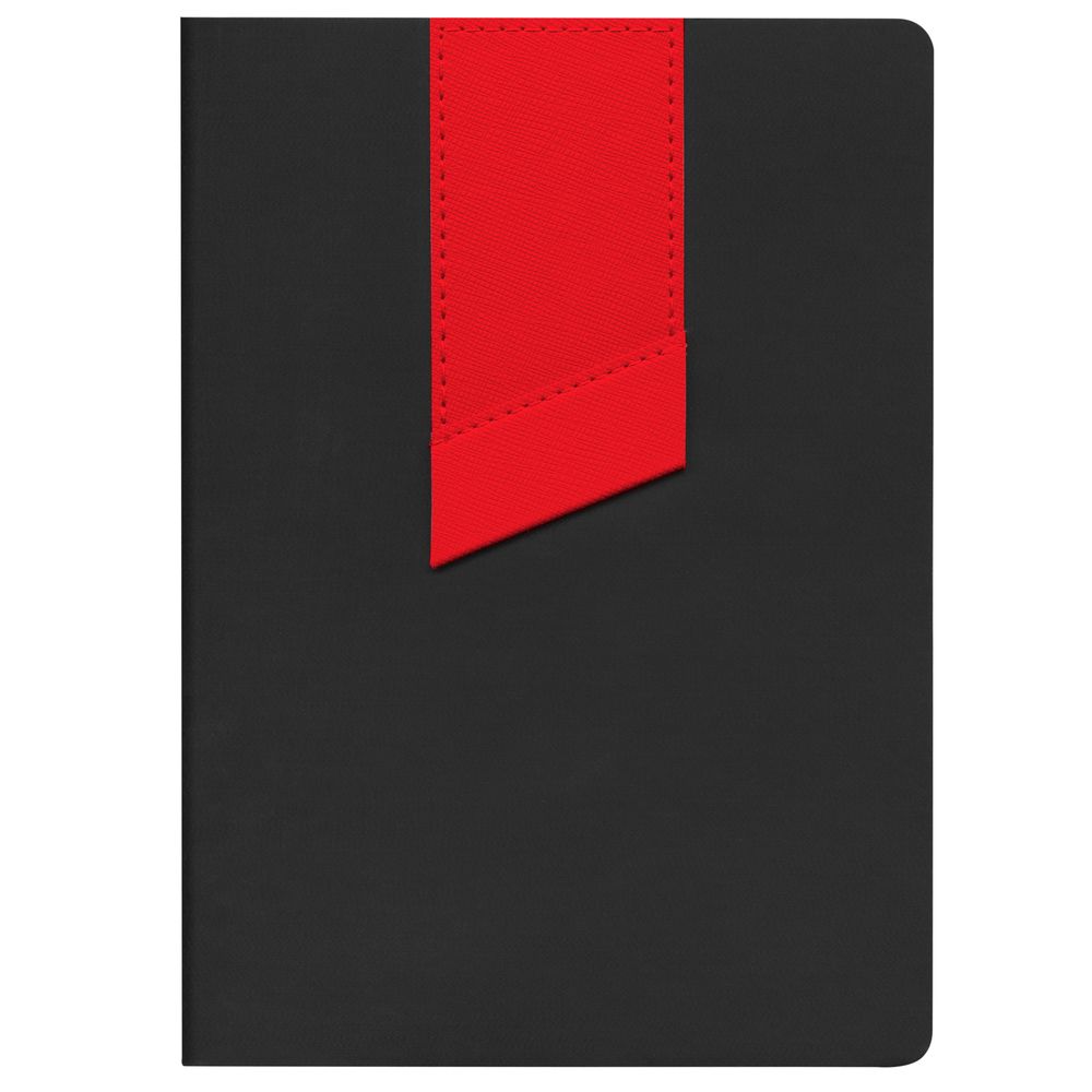 Ежедневник Bookmark, недатированный, черный с красным с логотипом СПб - фото № 2