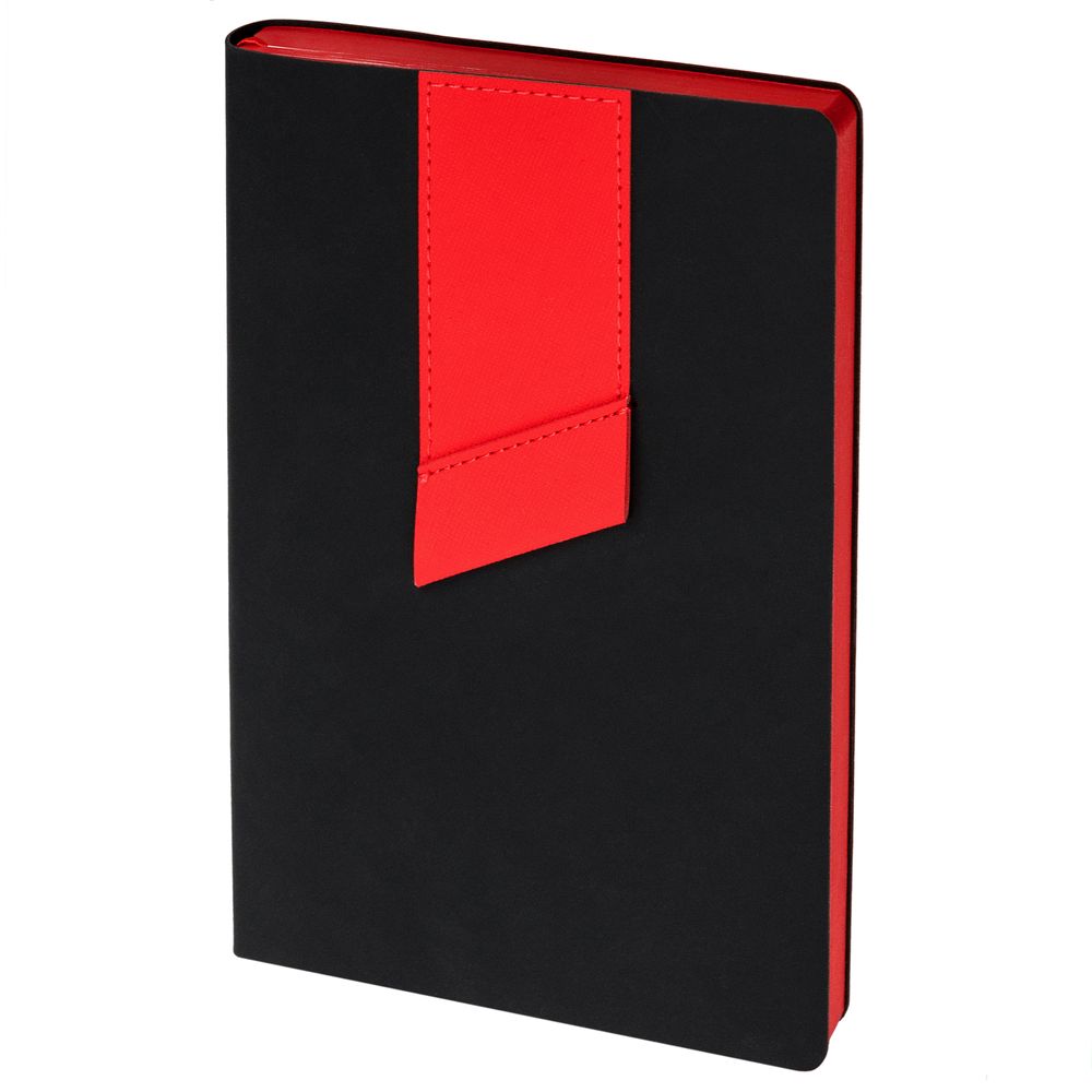 Ежедневник Bookmark, недатированный, черный с красным с логотипом СПб - фото № 1