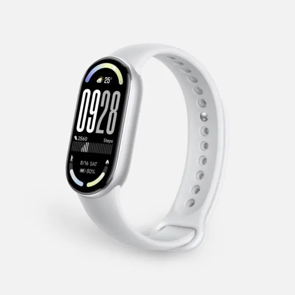 Фитнес-браслет Xiaomi Smart Band 10, серебристый с логотипом СПб - фото № 1
