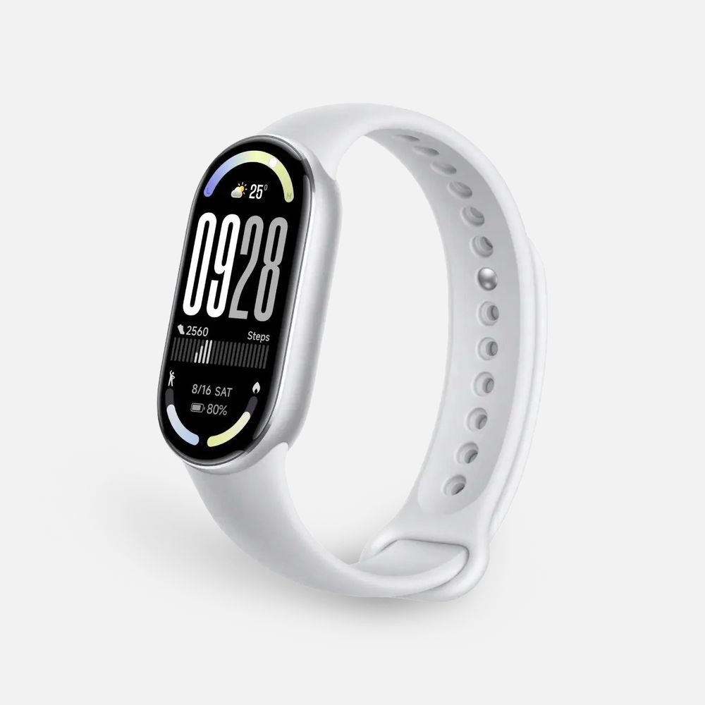 Фитнес-браслет Xiaomi Smart Band 10, серебристый с логотипом СПб - фото № 1