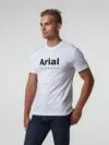 Футболка Arial обитания, белая с логотипом СПб - фото № 1
