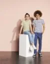 Футболка детская Miles Kids белая с темно-синим с логотипом СПб - фото № 3