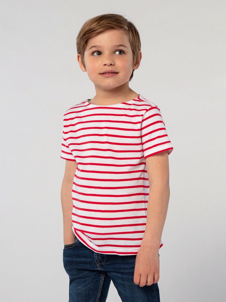Футболка детская Miles Kids серый с желтым с логотипом СПб - фото № 2