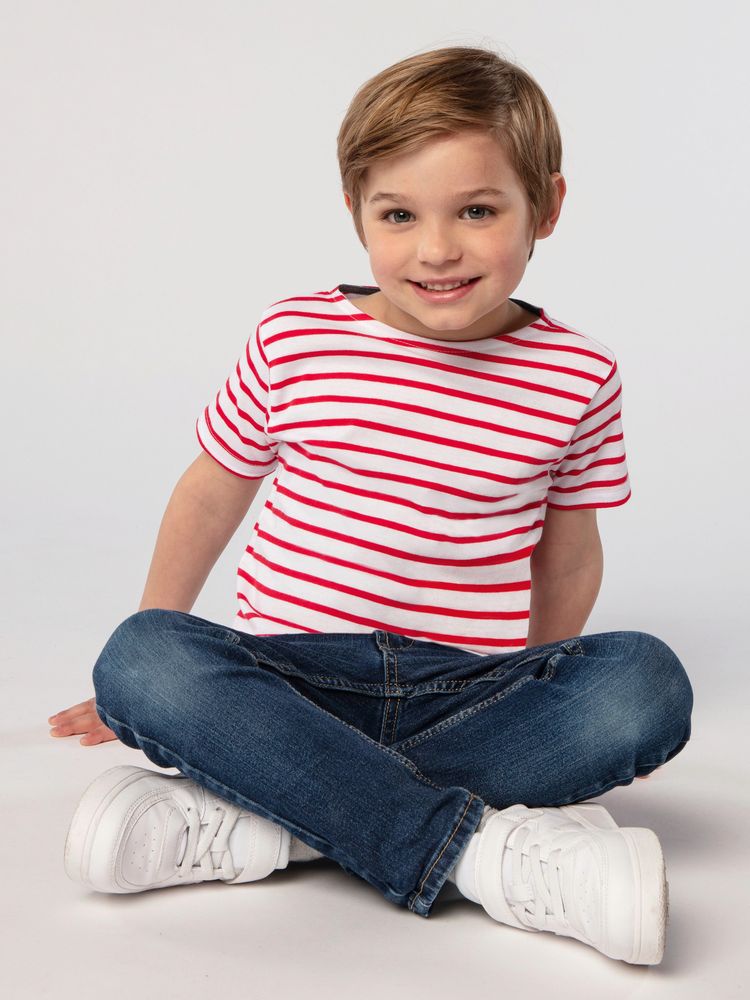 Футболка детская Miles Kids серый с желтым с логотипом СПб - фото № 3