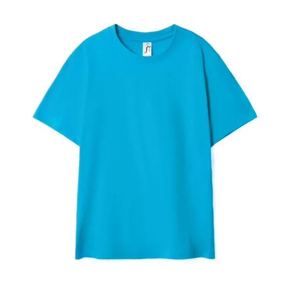 Футболка детская Regent Kids 150, бирюзовая с логотипом СПб - фото № 1