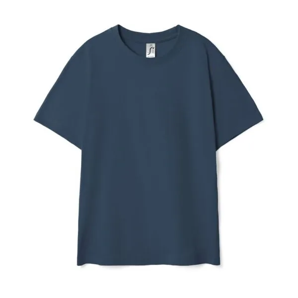 Футболка детская Regent Kids 150, синяя (джинс) с логотипом СПб - фото № 1