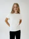Футболка детская T-Bolka Kids, белая (теплый оттенок) с логотипом СПб - фото № 4
