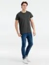 Футболка мужская Regent Fit 150, черный меланж с логотипом СПб - фото № 4