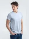 Футболка мужская Regent Fit 150, голубой меланж с логотипом СПб - фото № 2