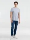 Футболка мужская Regent Fit 150, голубой меланж с логотипом СПб - фото № 4