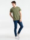 Футболка мужская Regent Fit 150, меланж хаки с логотипом СПб - фото № 3