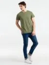 Футболка мужская Regent Fit 150, меланж хаки с логотипом СПб - фото № 3