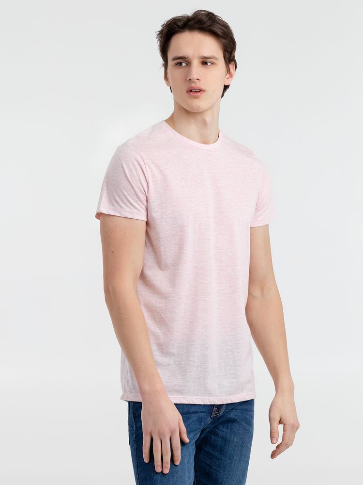 Футболка мужская Regent Fit 150, розовый меланж с логотипом СПб - фото № 2