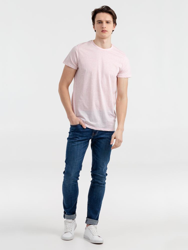 Футболка мужская Regent Fit 150, розовый меланж с логотипом СПб - фото № 3