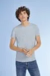 Футболка мужская Regent Fit 150, серый меланж с логотипом СПб - фото № 6
