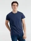 Футболка мужская Regent Fit 150, синий меланж с логотипом СПб - фото № 2