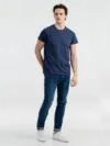 Футболка мужская Regent Fit 150, синий меланж с логотипом СПб - фото № 4