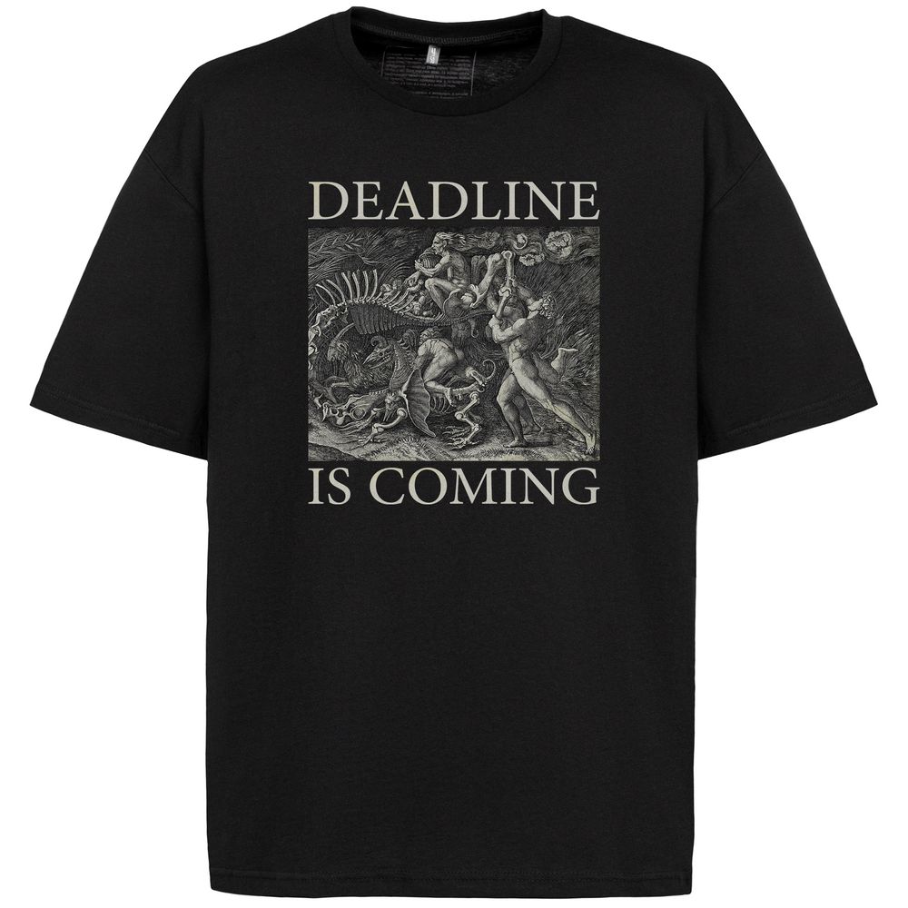 Футболка оверсайз Deadline, черная с логотипом СПб - фото № 3