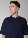 Футболка оверсайз мужская Boxy Men, темно-синяя с логотипом СПб - фото № 6