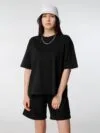 Футболка оверсайз женская Boxy Women, черная с логотипом СПб - фото № 4