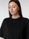 Футболка оверсайз женская Boxy Women, черная с логотипом СПб - фото № 6